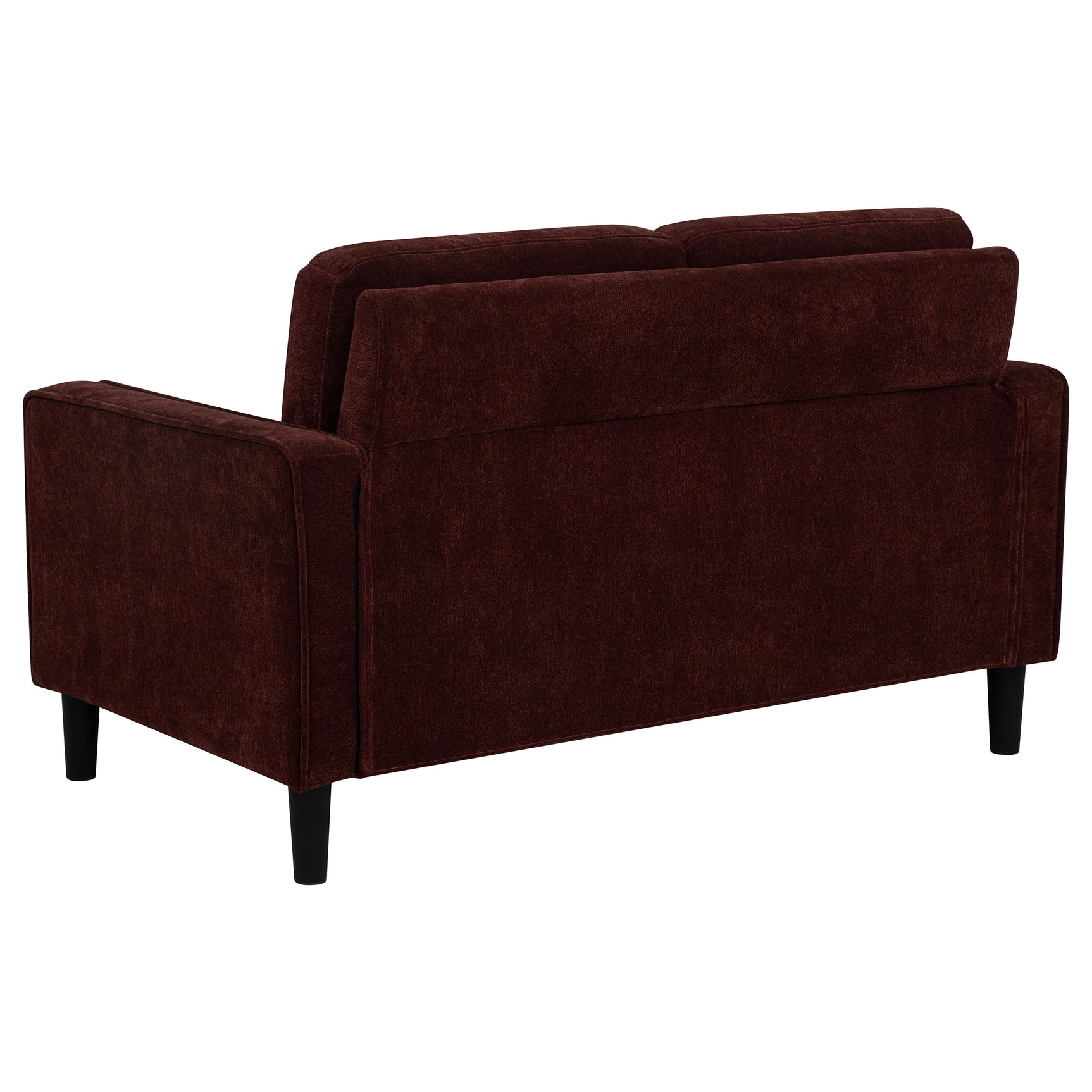 Ruth Rust Red Fabric Upholstered Track Arm Loveseat - Ornate Home