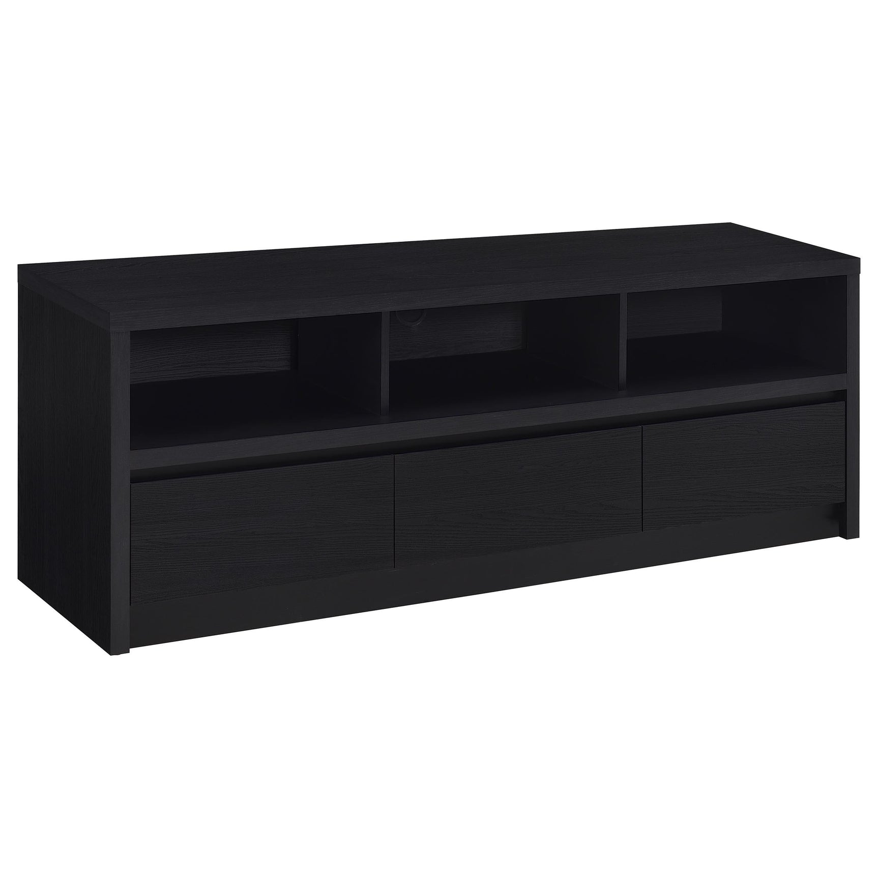 Rutland Black 59-inch 3-drawer TV Stand Media Console - Ornate Home