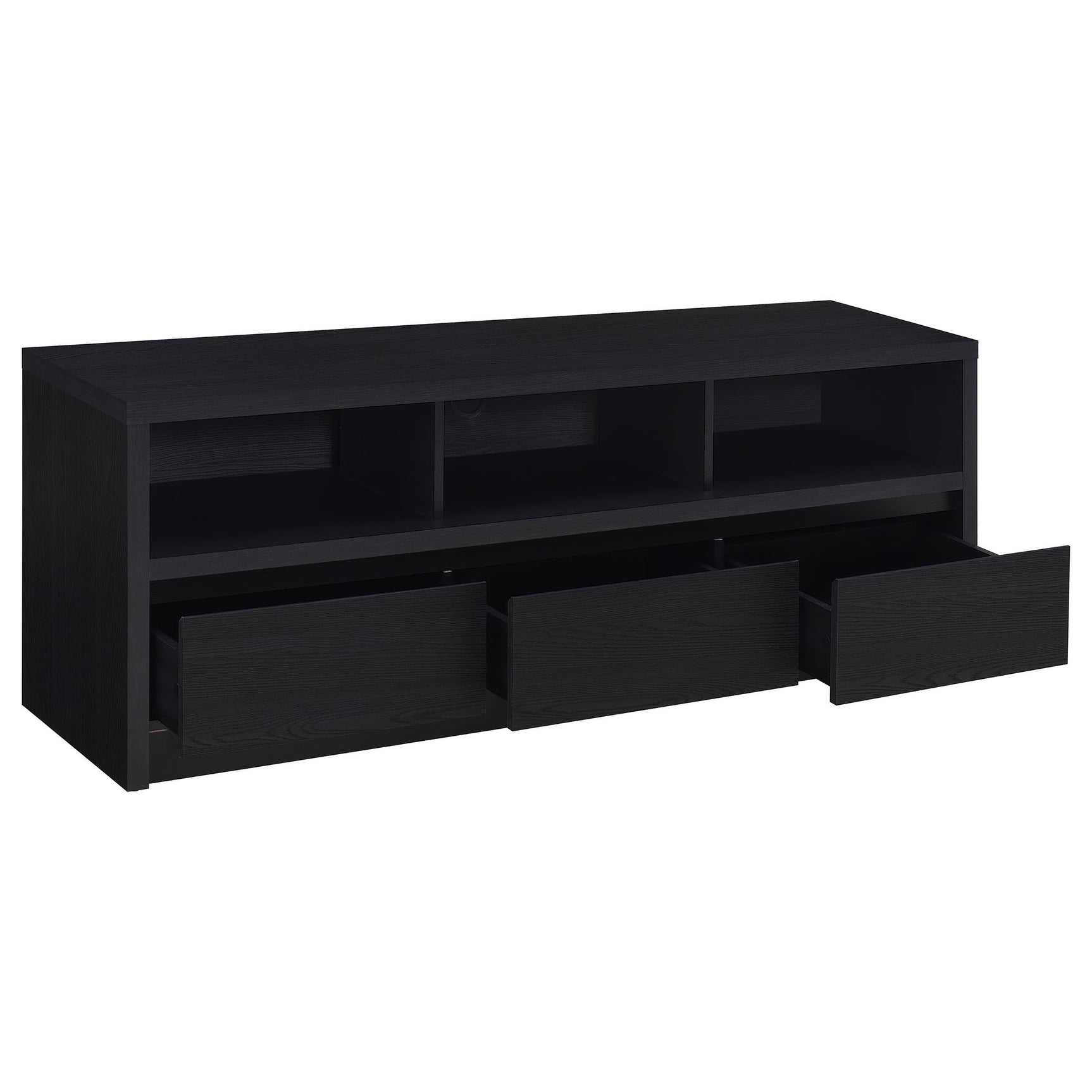 Rutland Black 59-inch 3-drawer TV Stand Media Console - Ornate Home