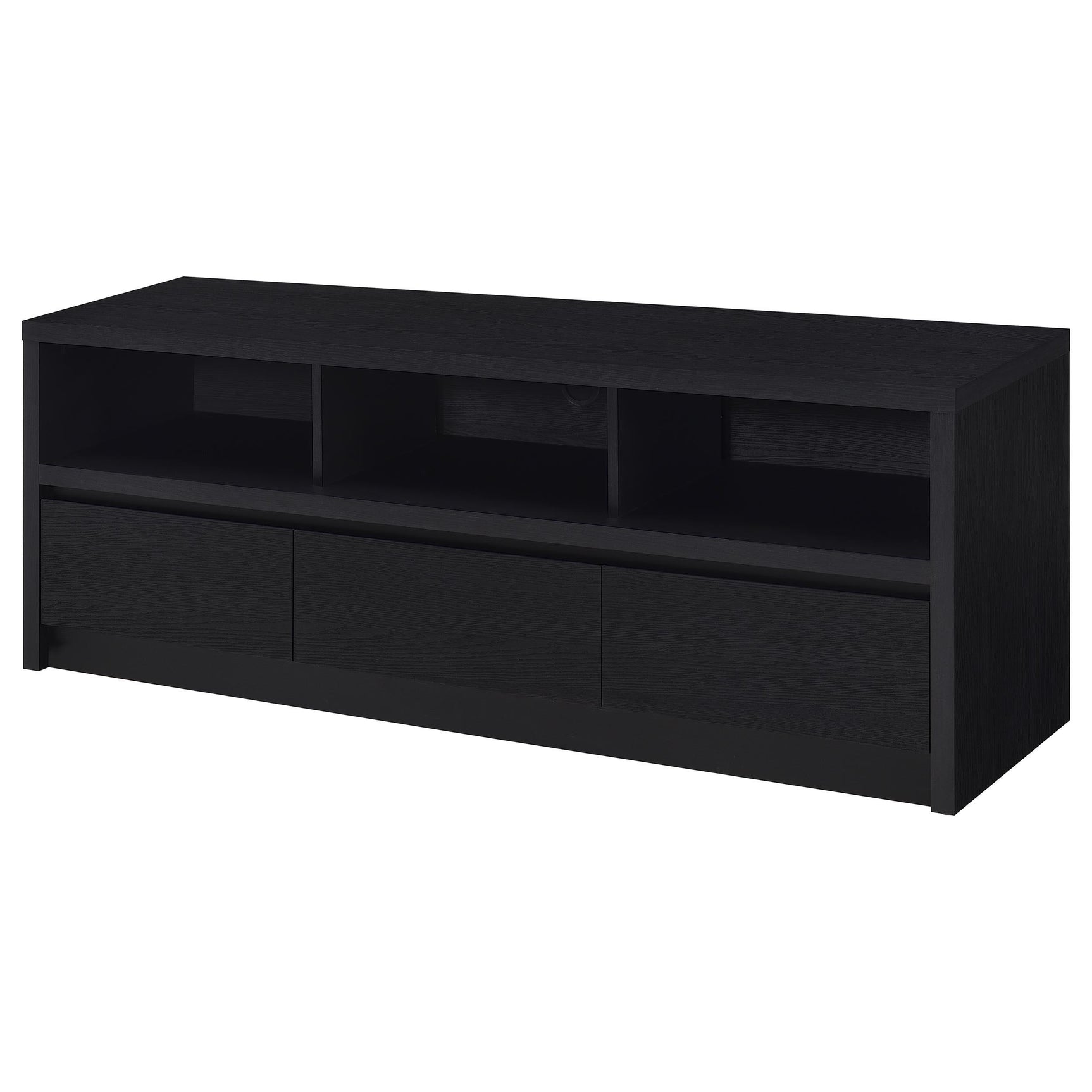 Rutland Black 59-inch 3-drawer TV Stand Media Console - Ornate Home