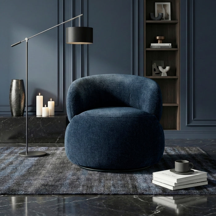 Ruvo Blue Swivel Chair - Ornate Home