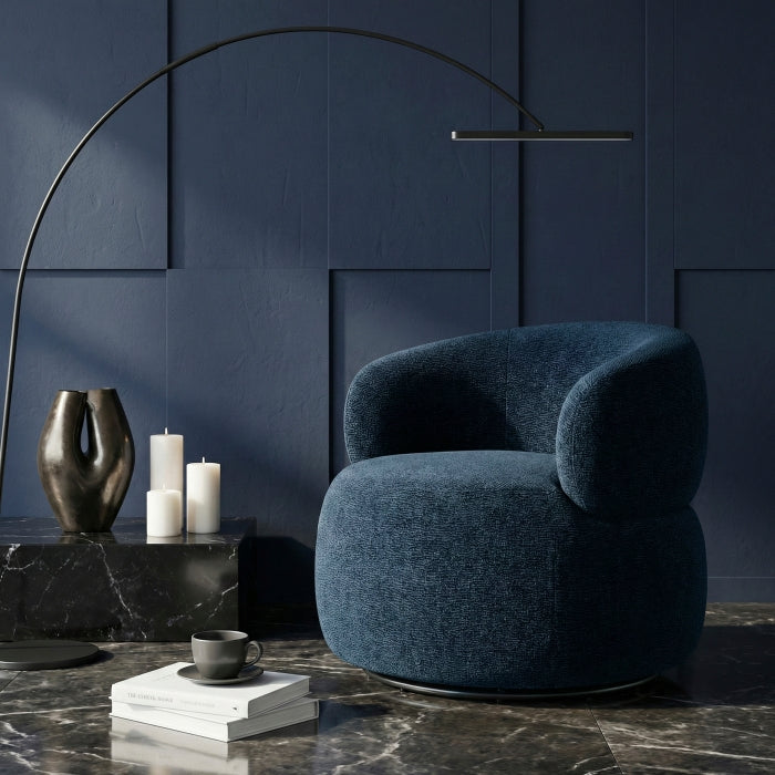 Ruvo Blue Swivel Chair - Ornate Home