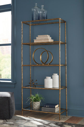 Ryandale Antique Brass Finish Bookcase (Online Special Price) - Ornate Home
