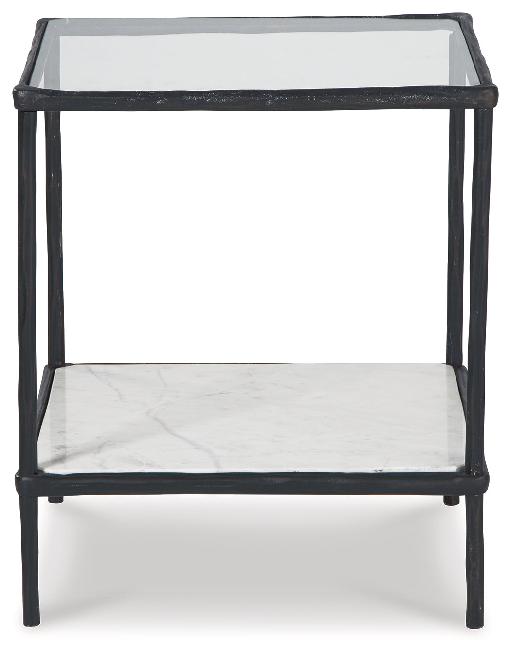 Ryandale Clear Glass & Marble End Table (Online Special Price) - Ornate Home