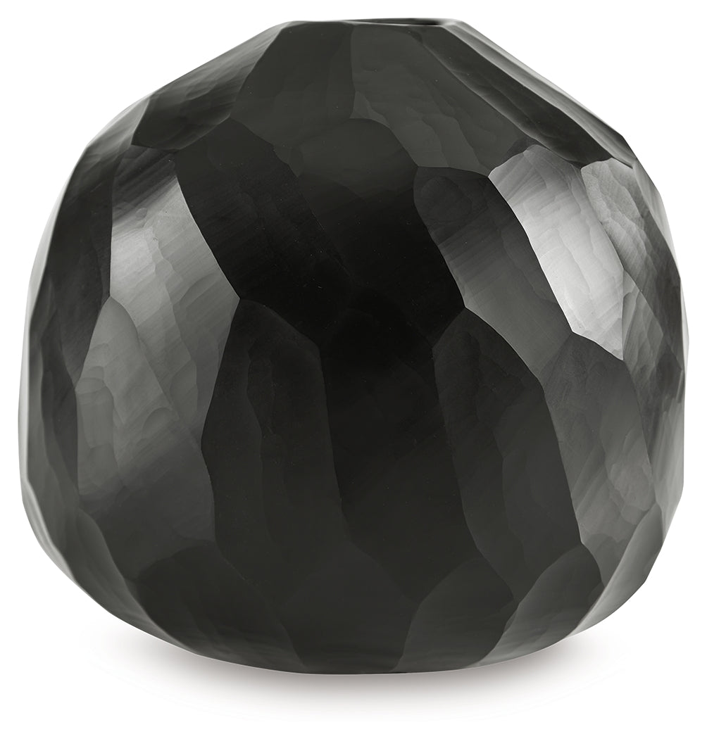 Ryanford Black Vase (Globe) (Online Special Price) - Ornate Home