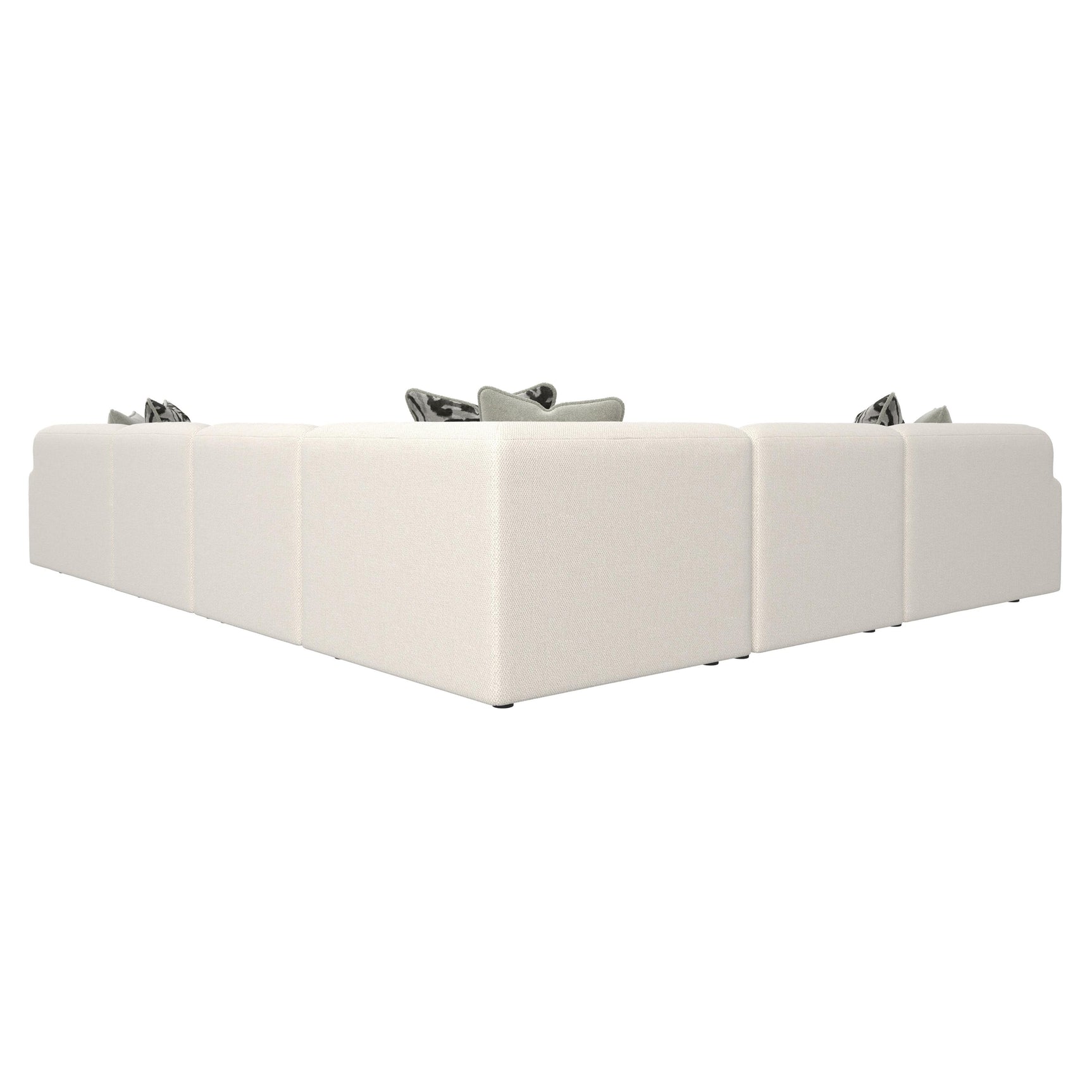 Rylan White/Cream Fabric Sectional - Ornate Home