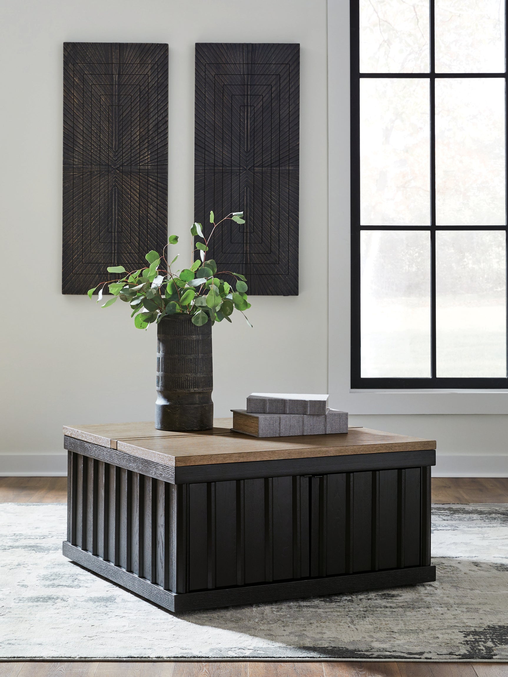 Rylandyn Black/Light Brown Lift-Top Coffee Table - Ornate Home