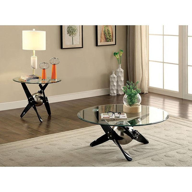 Rylie Powder Coated Black End Table - Ornate Home