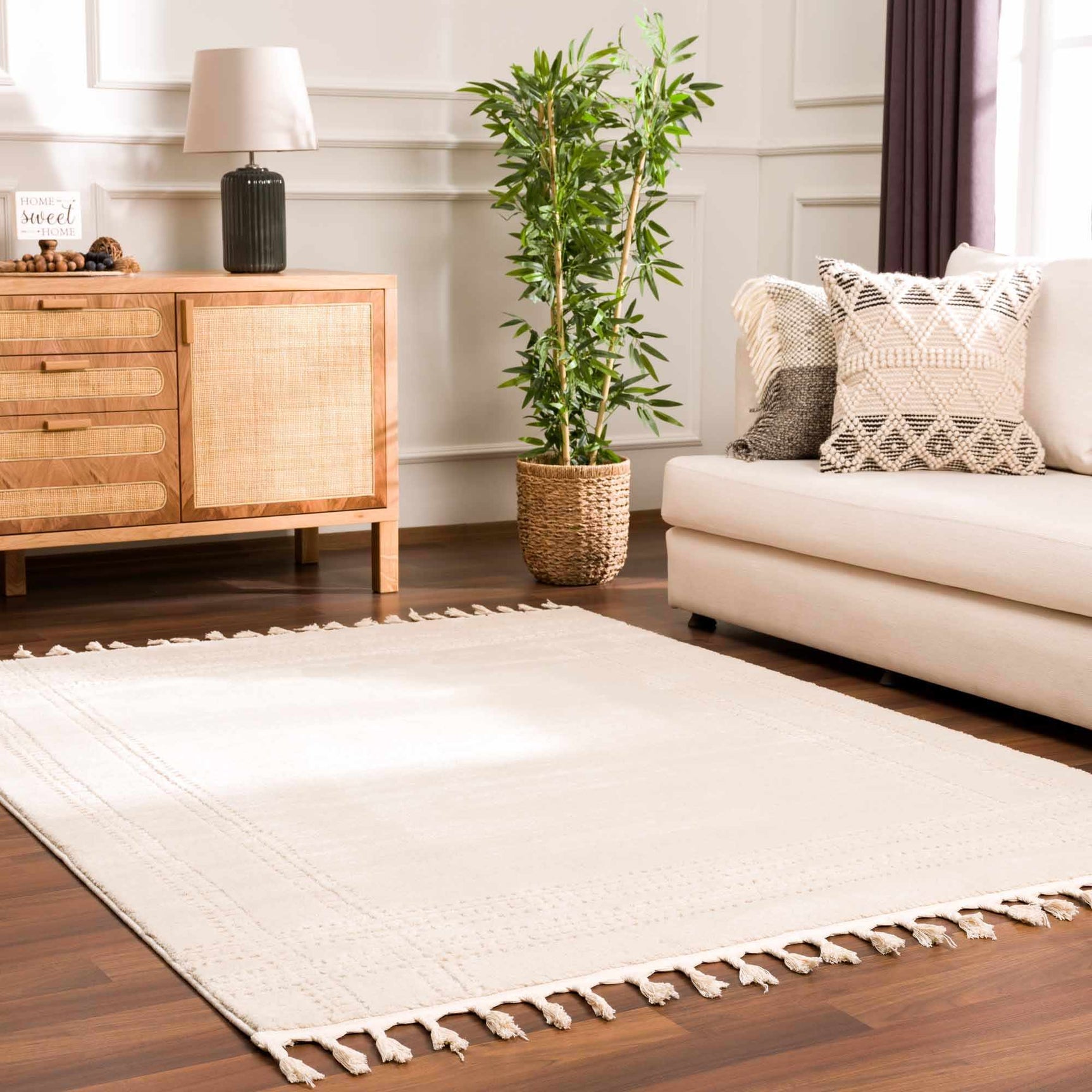 Ryuu Ivory Carved Area Rug - Ornate Home