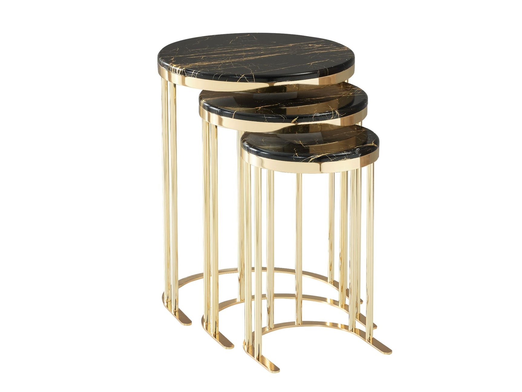 SC 300 Black/Gold Nesting Table - Ornate Home