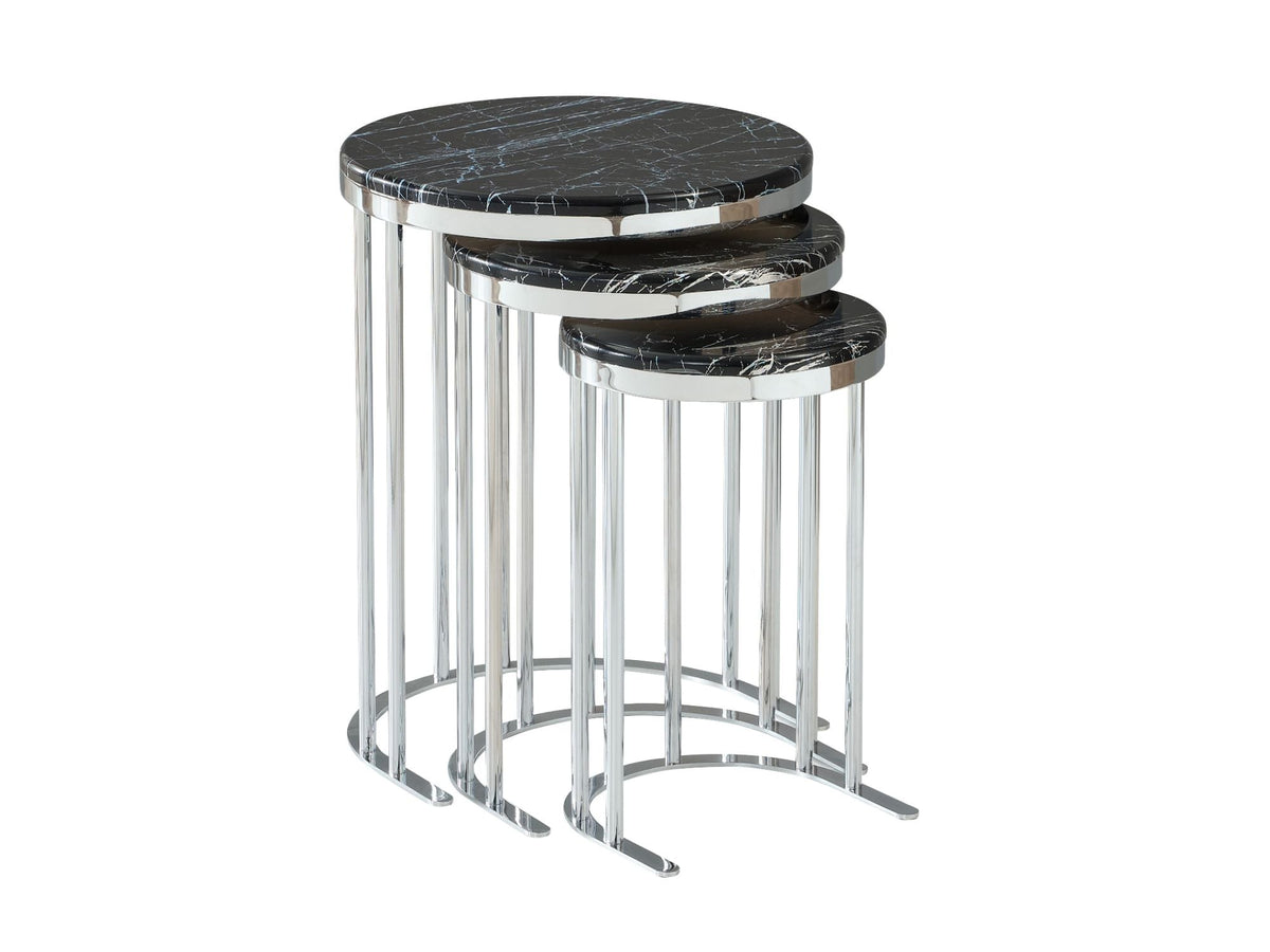 SC 301 Black/Silver Nesting Table - Ornate Home