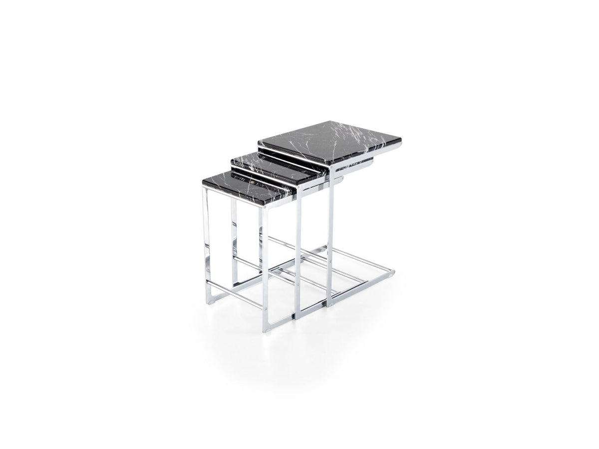 SC 321 Black/Silver Nesting Table - Ornate Home