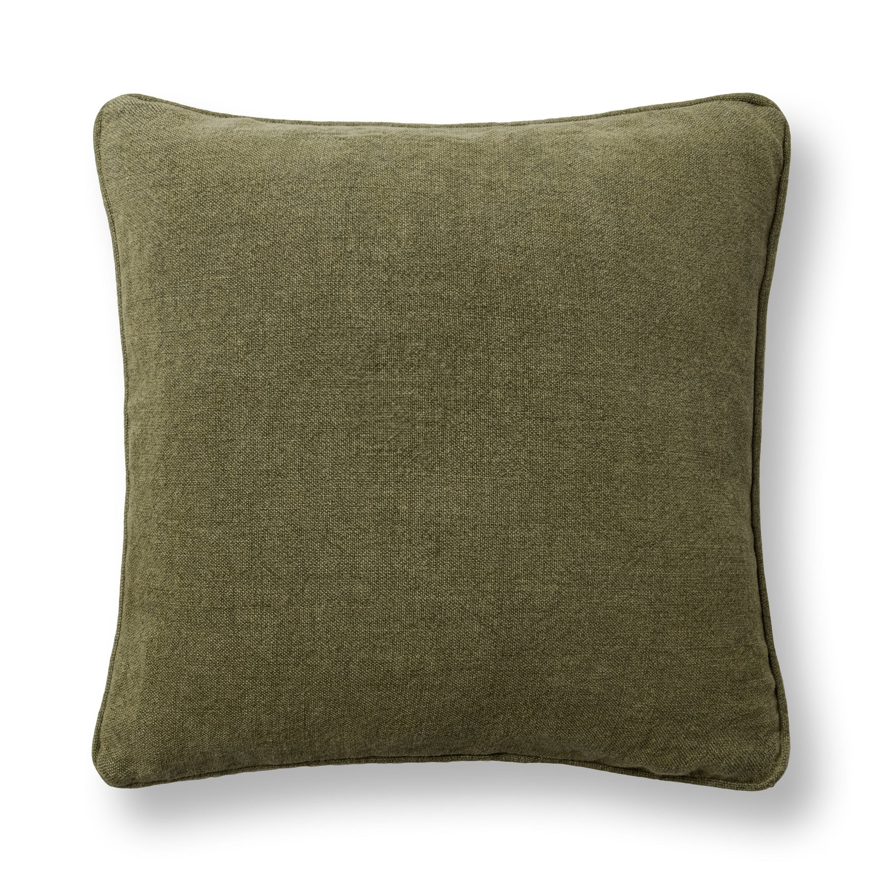 SLD Bedford Olive Green Linen 22x22 Throw Pillow (Set of 2) - Ornate Home