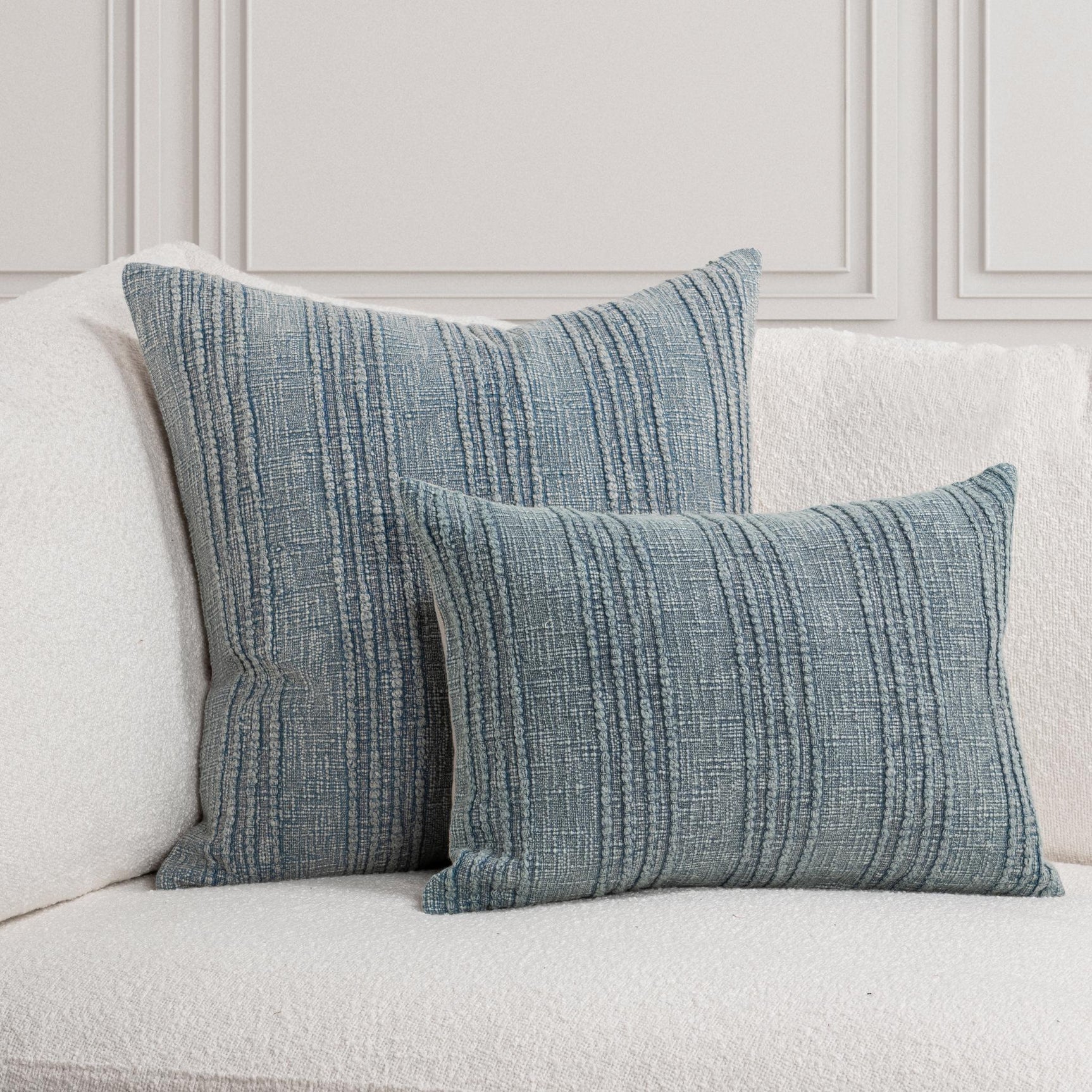 SLD Gratitude Sea Fog Blue Multiple Sizes Throw Pillow (Set of 2) - Ornate Home