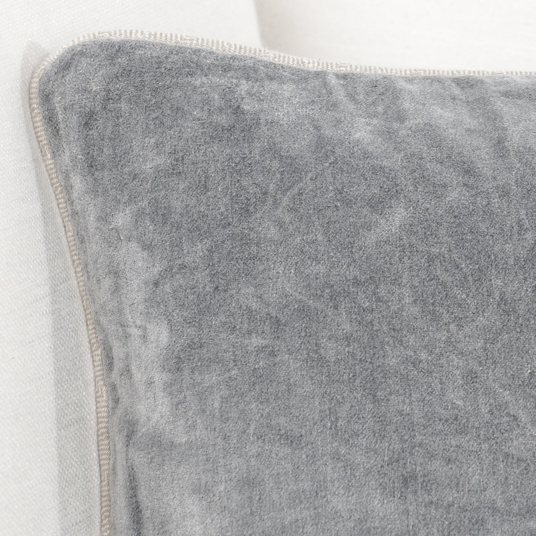 SLD Heirloom Stone Gray Velvet Multiple Sizes Throw Pillow (Set of 2) - Ornate Home