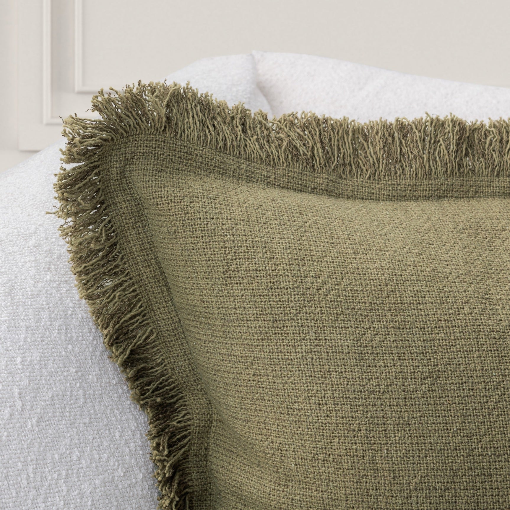 SLD Lauren Olive Green 22x22 Throw Pillow (Set of 2) - Ornate Home