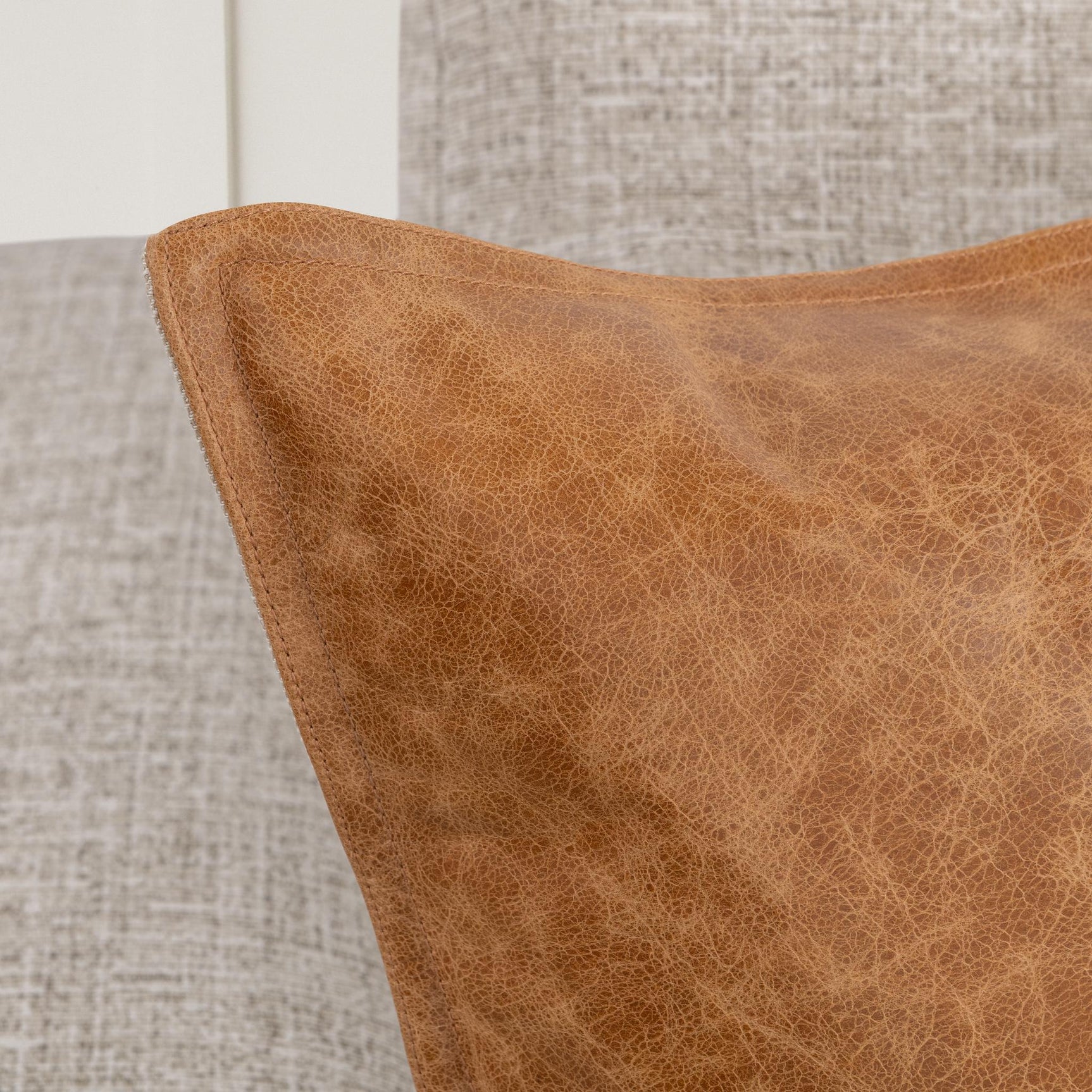 SLD Leather Dumont Chestnut Multiple Sizes Throw Pillow (Set of 2) - Ornate Home