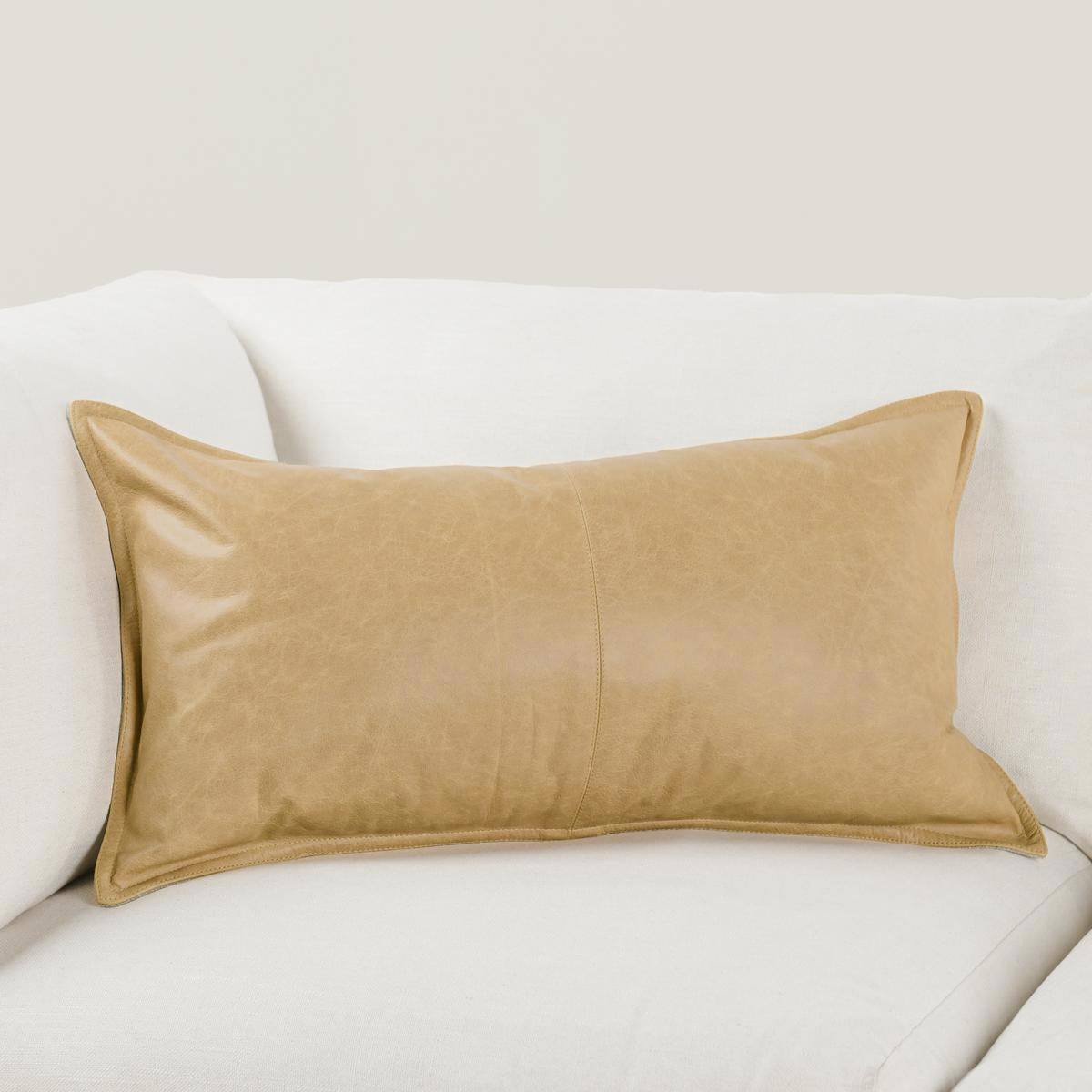 SLD Leather Golden Wheat Multiple Sizes Throw Pillow (Set of 2) - Ornate Home