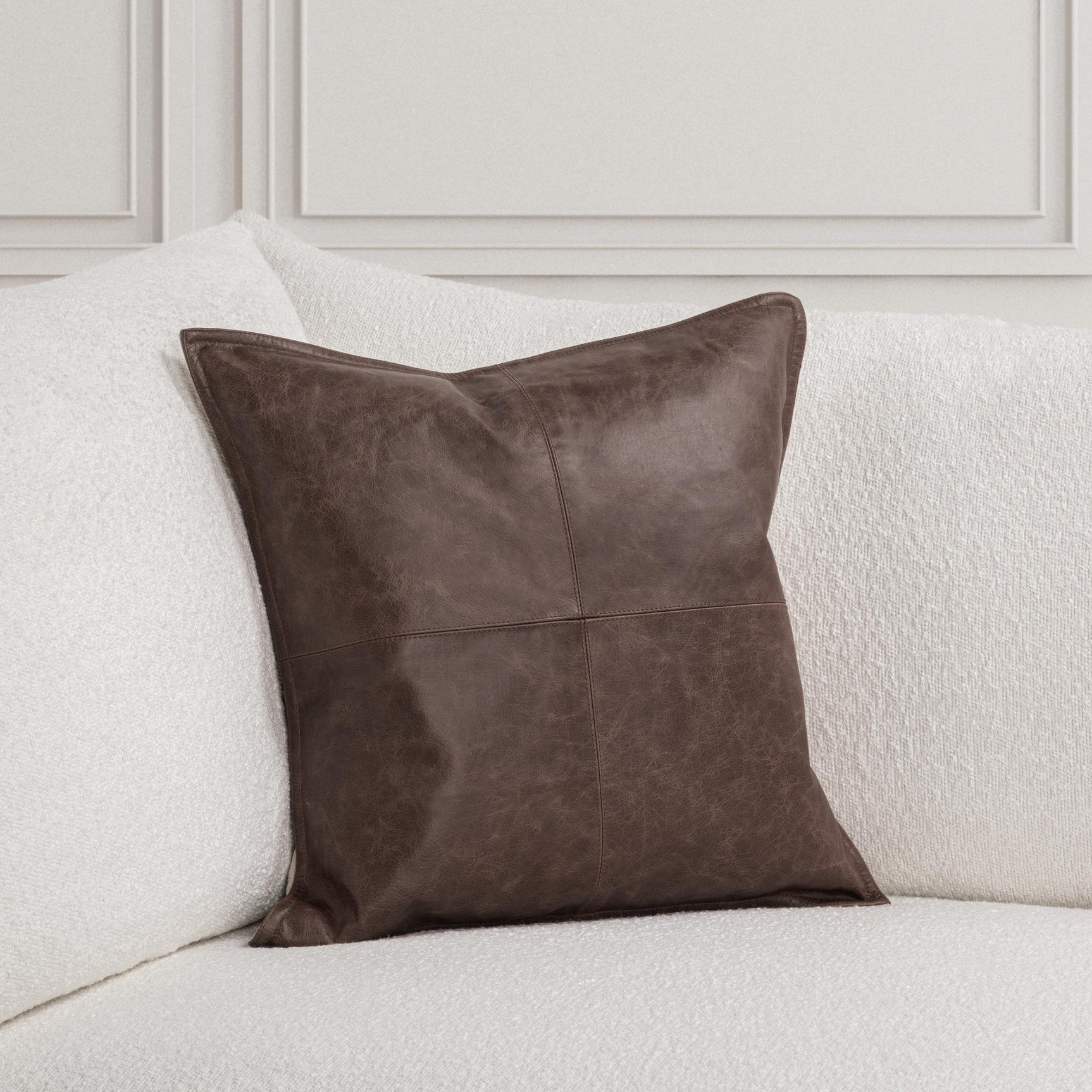 SLD Leather Parsons Cocoa Multiple Sizes Throw Pillow (Set of 2) - Ornate Home