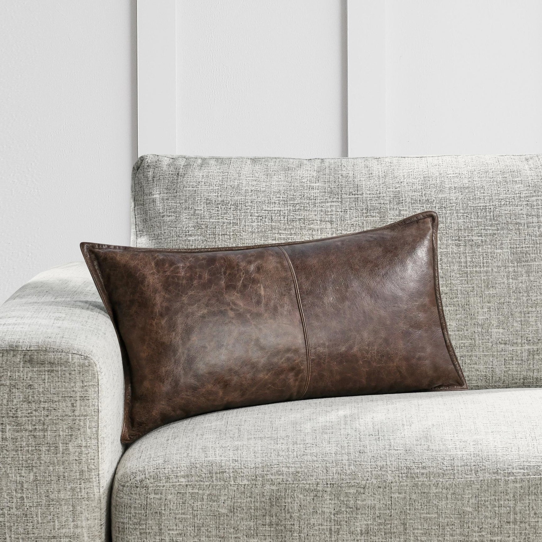 SLD Leather Parsons Cocoa Multiple Sizes Throw Pillow (Set of 2) - Ornate Home