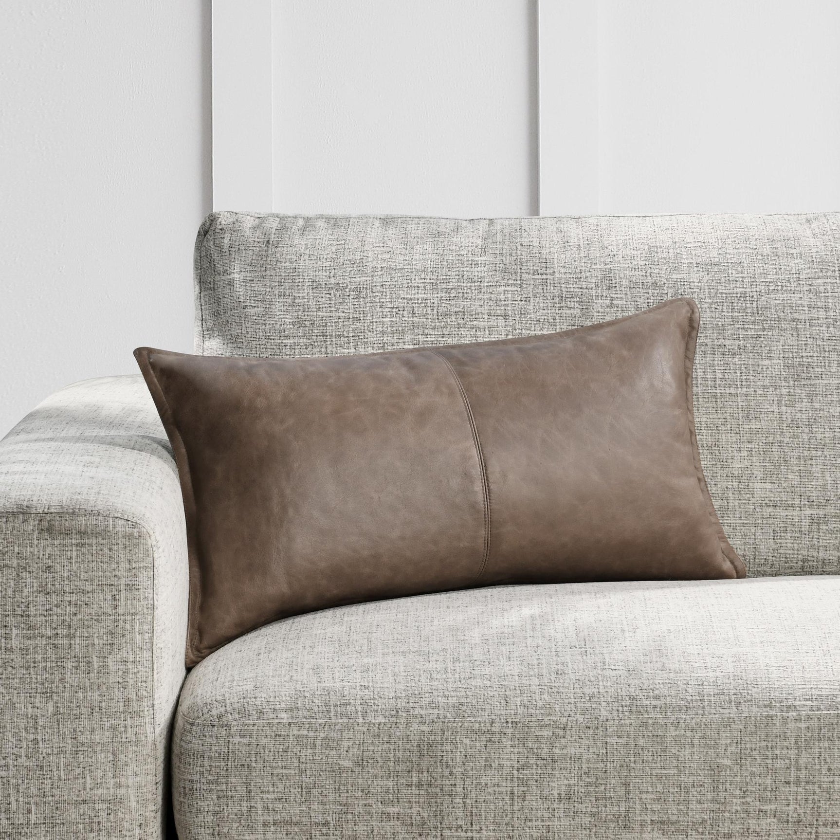 SLD Leather Sandstorm Taupe Multiple Sizes Throw Pillow (Set of 2) - Ornate Home
