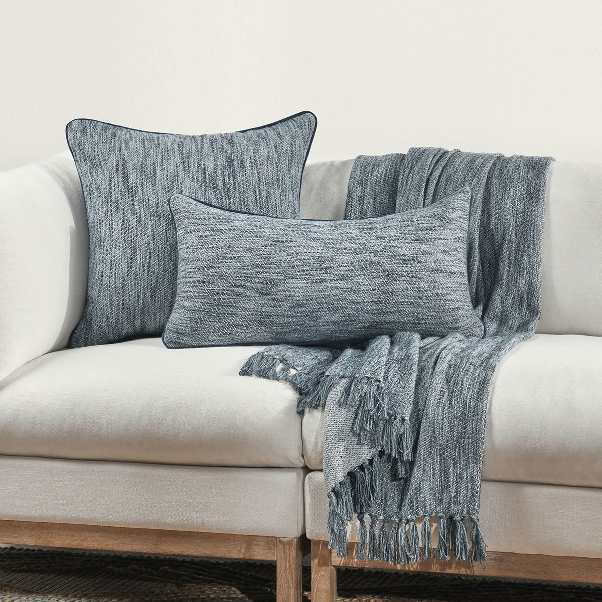 SLD Sharma Denim Blue Multiple Sizes Throw Pillow (Set of 2) - Ornate Home