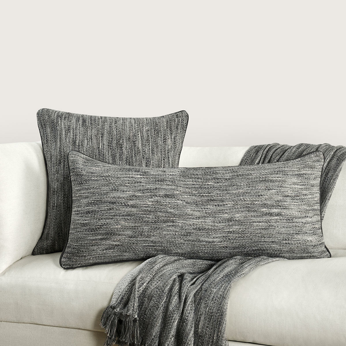 SLD Sharma Gray Multiple Sizes Throw Pillow (Set of 2) - Ornate Home