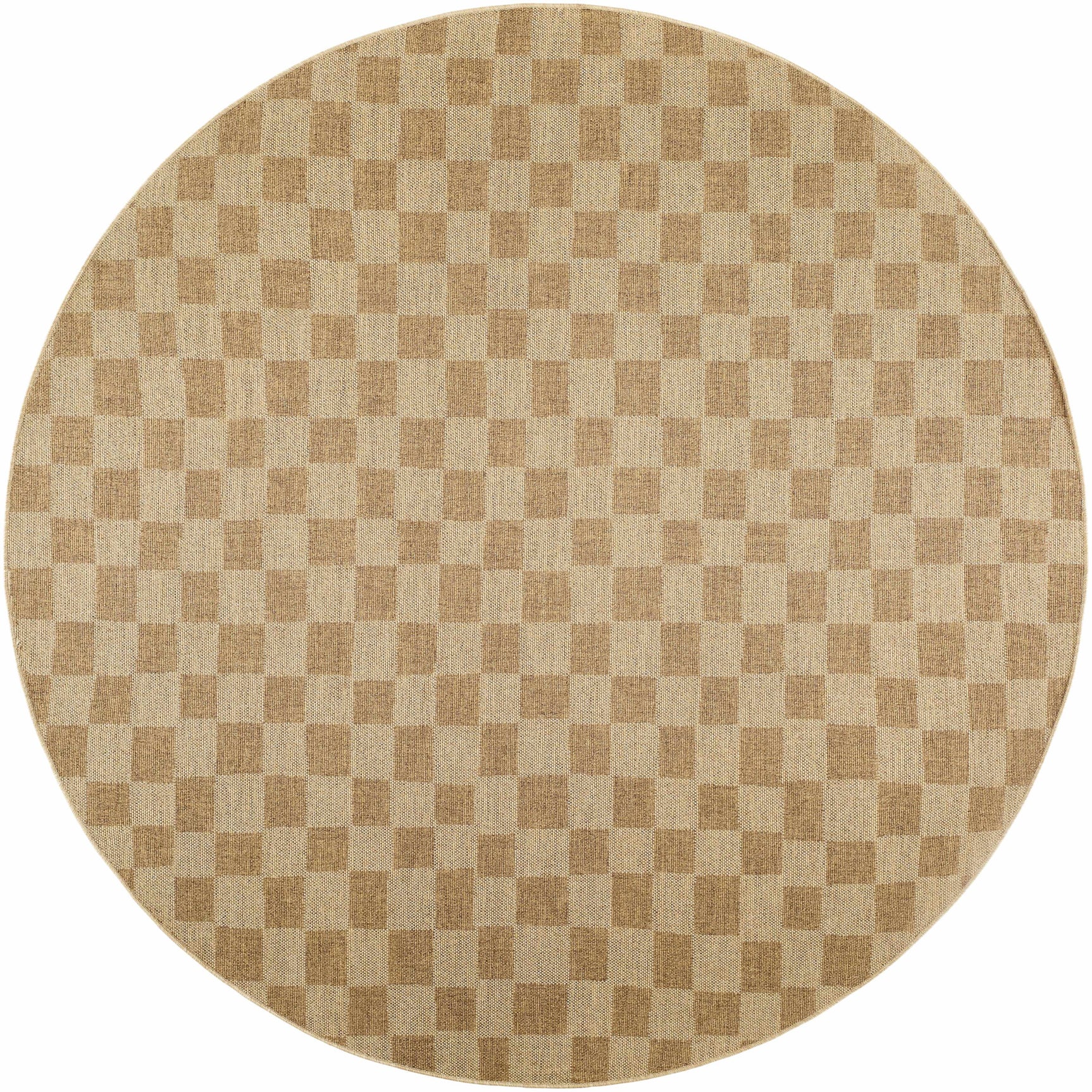Kuval Checkered Brown Outdoor Rug