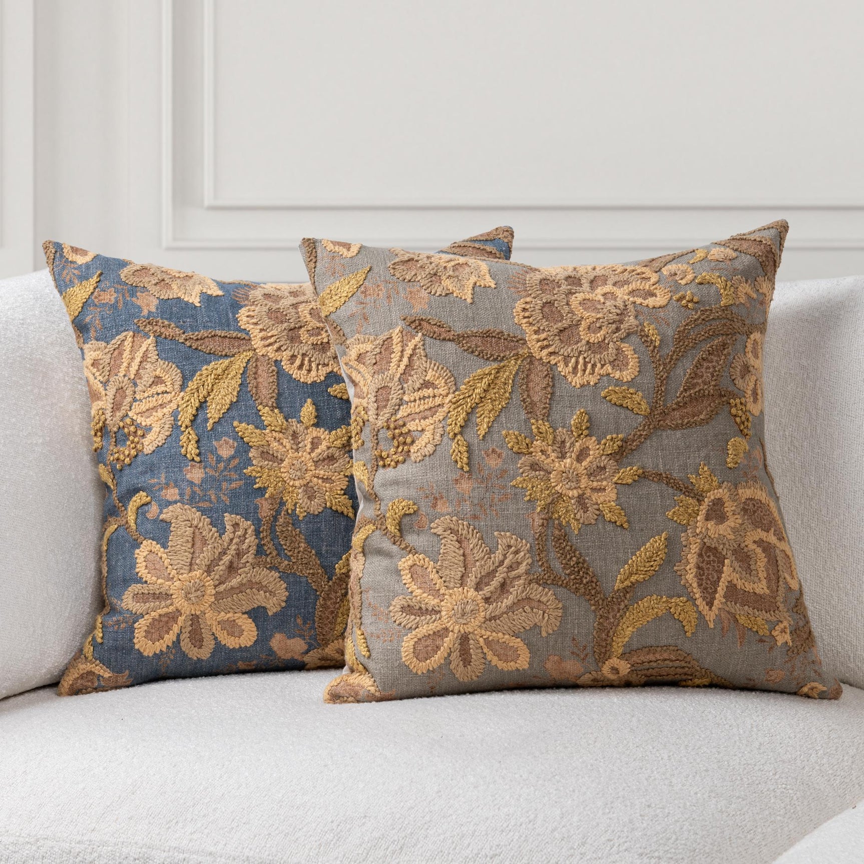 SR Anika Blue Sea 22x22 Throw Pillow (Set of 2) - Ornate Home