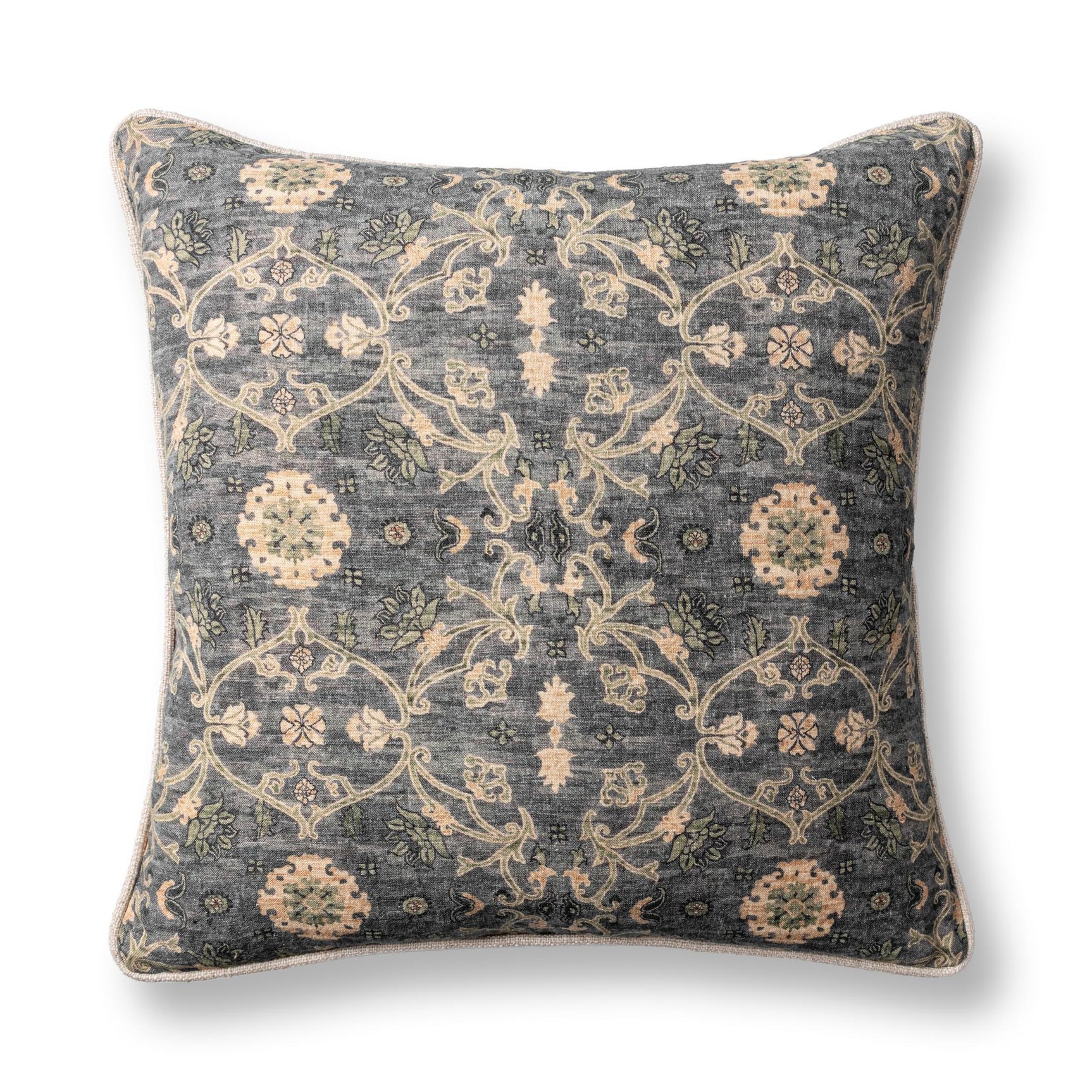 SR Ira Blue Sea Multi 22x22 Throw Pillow - Ornate Home