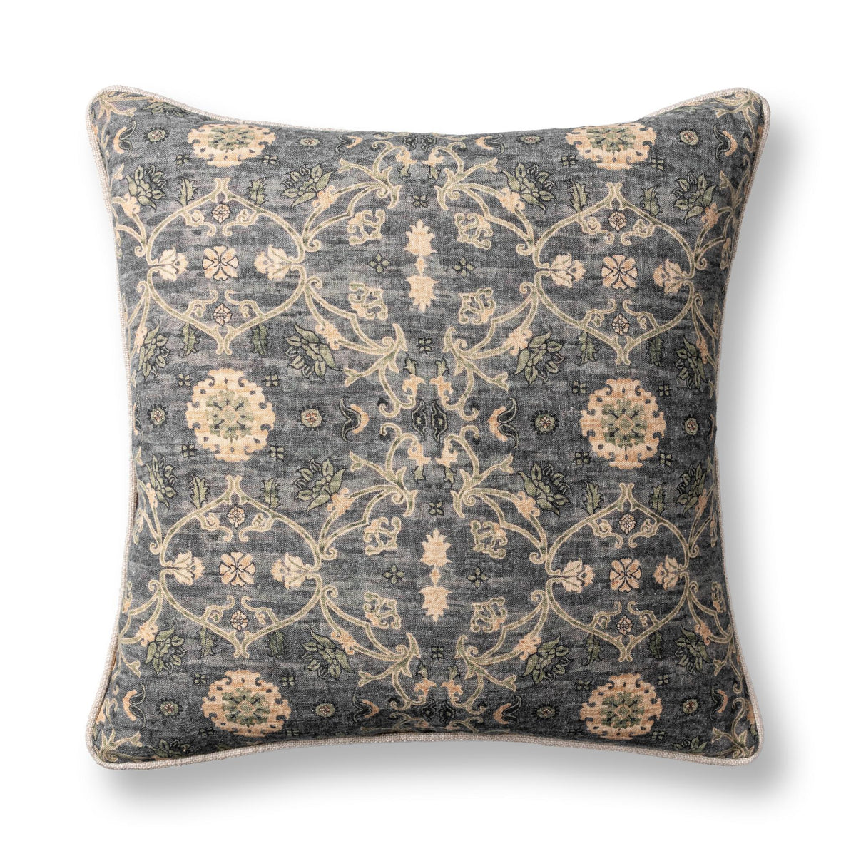 SR Ira Blue Sea Multi 22x22 Throw Pillow - Ornate Home