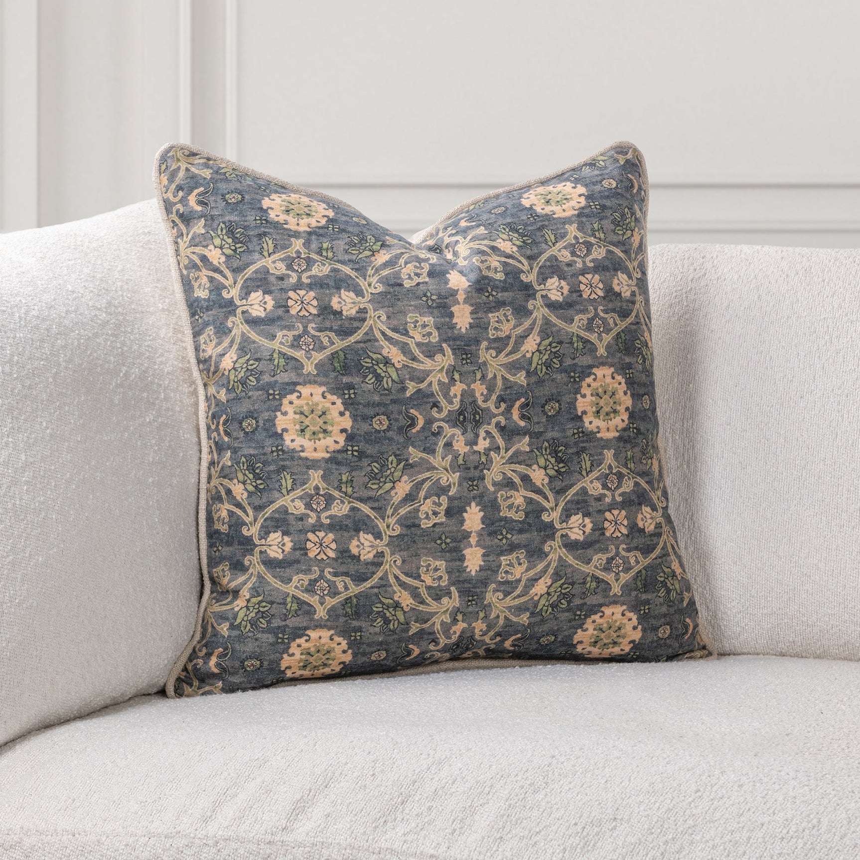 SR Ira Blue Sea Multi 22x22 Throw Pillow - Ornate Home