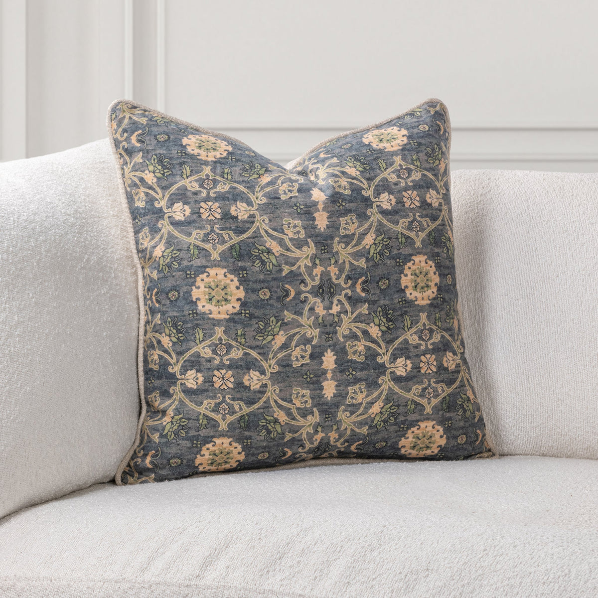 SR Ira Blue Sea Multi 22x22 Throw Pillow - Ornate Home