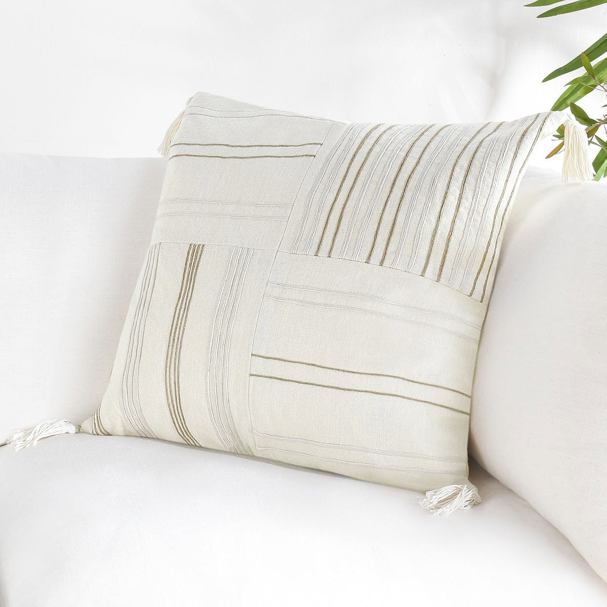 ST Apana Ivory/Natural Multiple Sizes Throw Pillow (Set of 2) - Ornate Home