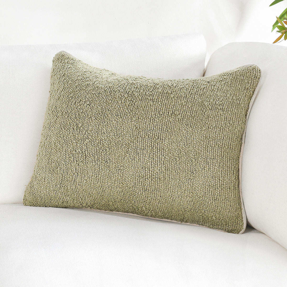 ST Sava Wheat Green Multiple Sizes Throw Pillow (Set of 2) - Ornate Home