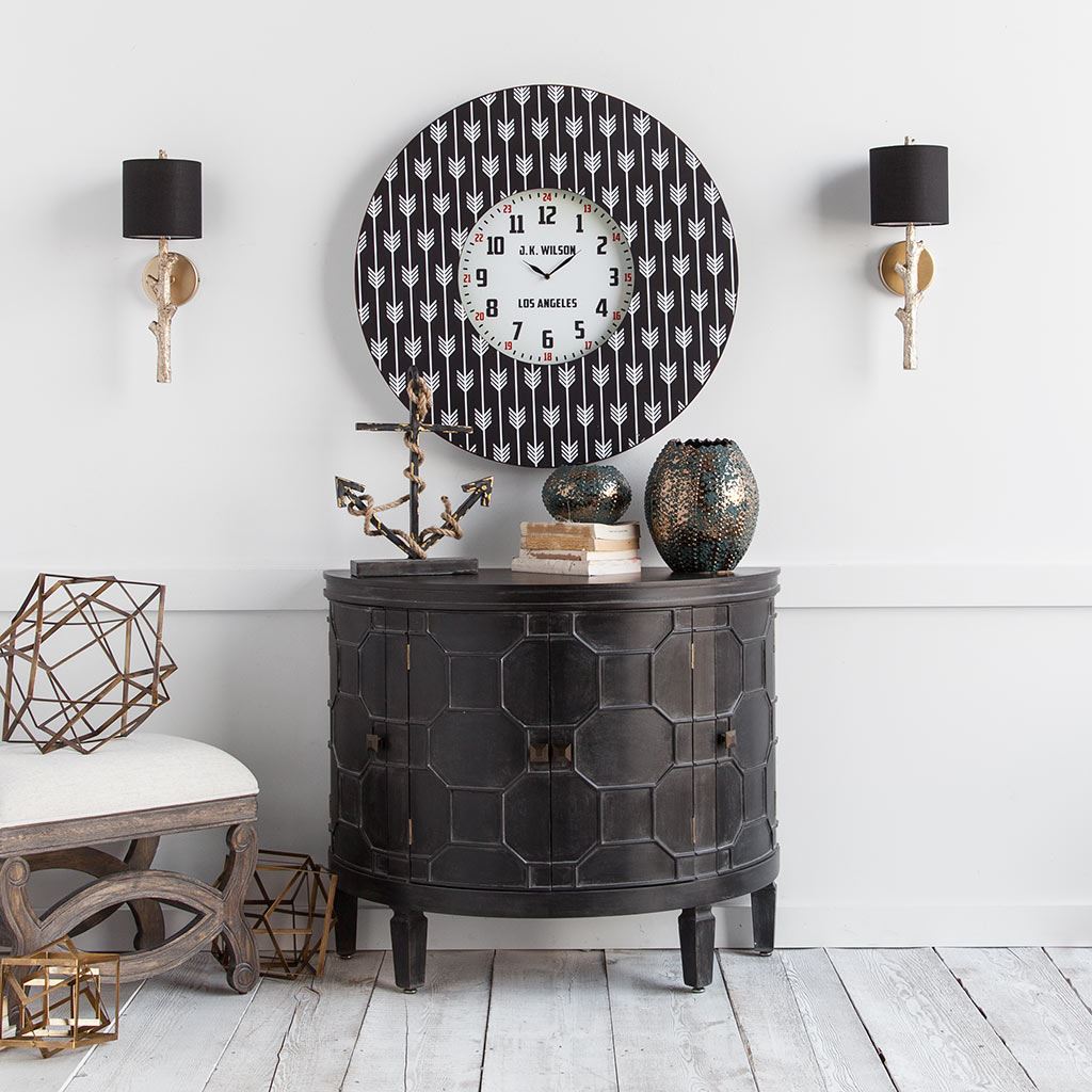 Sabinal Gold/Black Resin Tree Branch Fabric Shade Wall Sconce - Ornate Home