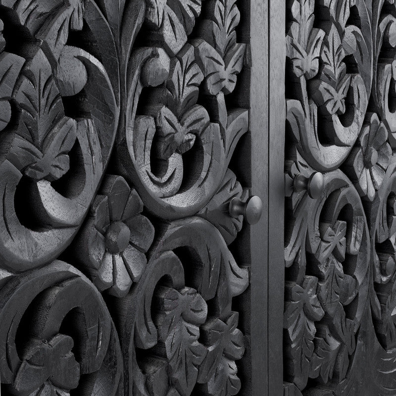 Sable Black Tall-Cabinet - Ornate Home