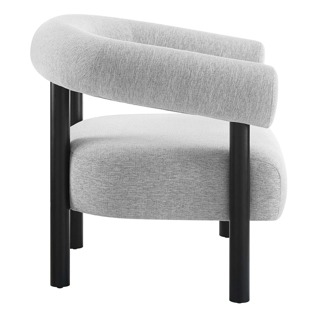 Sable Light Gray/Black Upholstered Fabric Armchair - Ornate Home