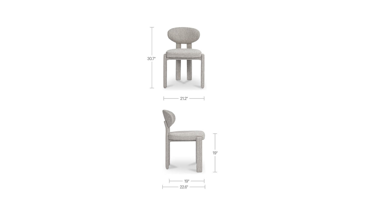 Sable Speckled Light Grey Dining Chair (Set of 2) - Ornate Home