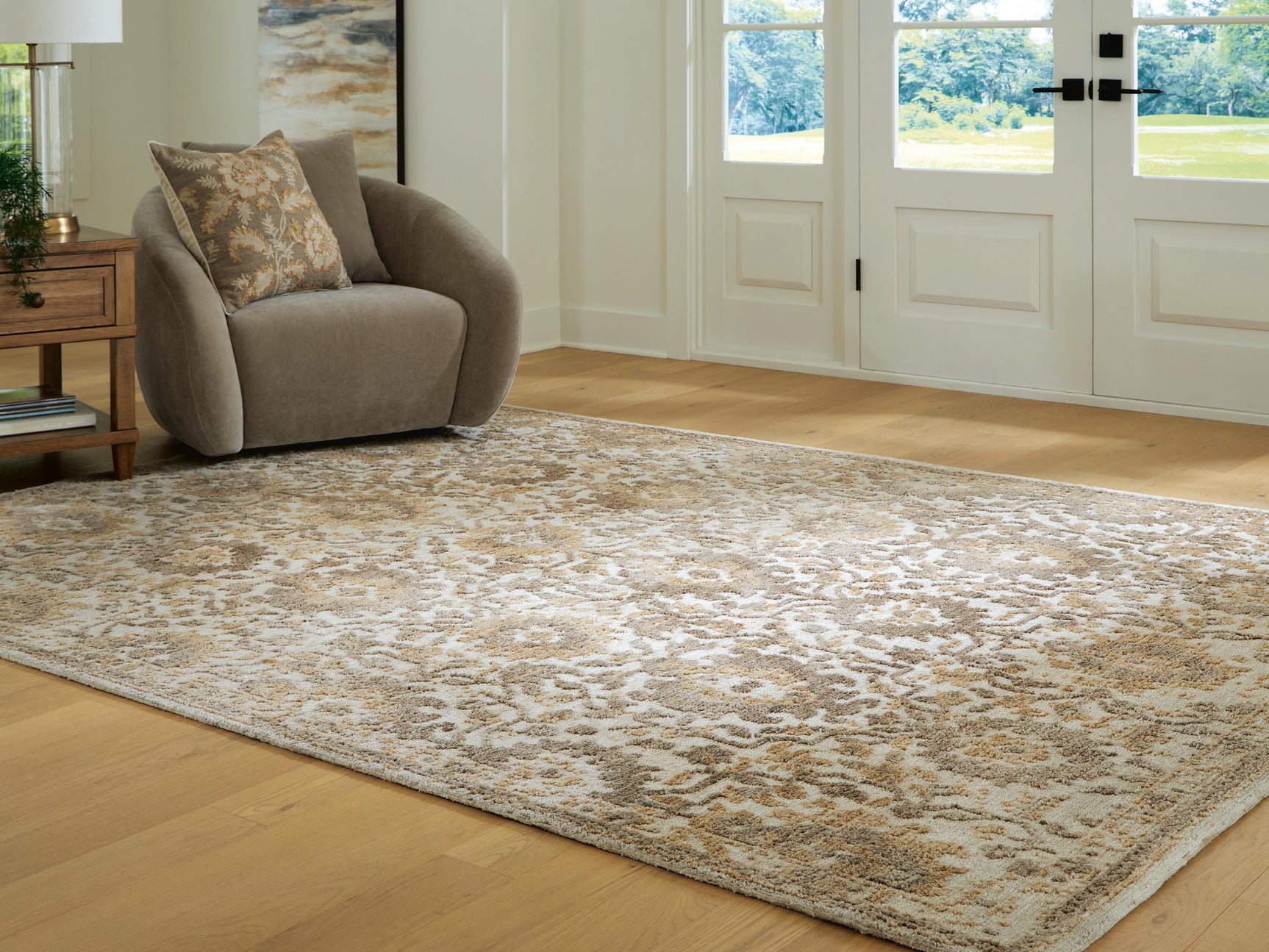 Sableridge Ivory/Taupe/Camel Large Rug - Ornate Home