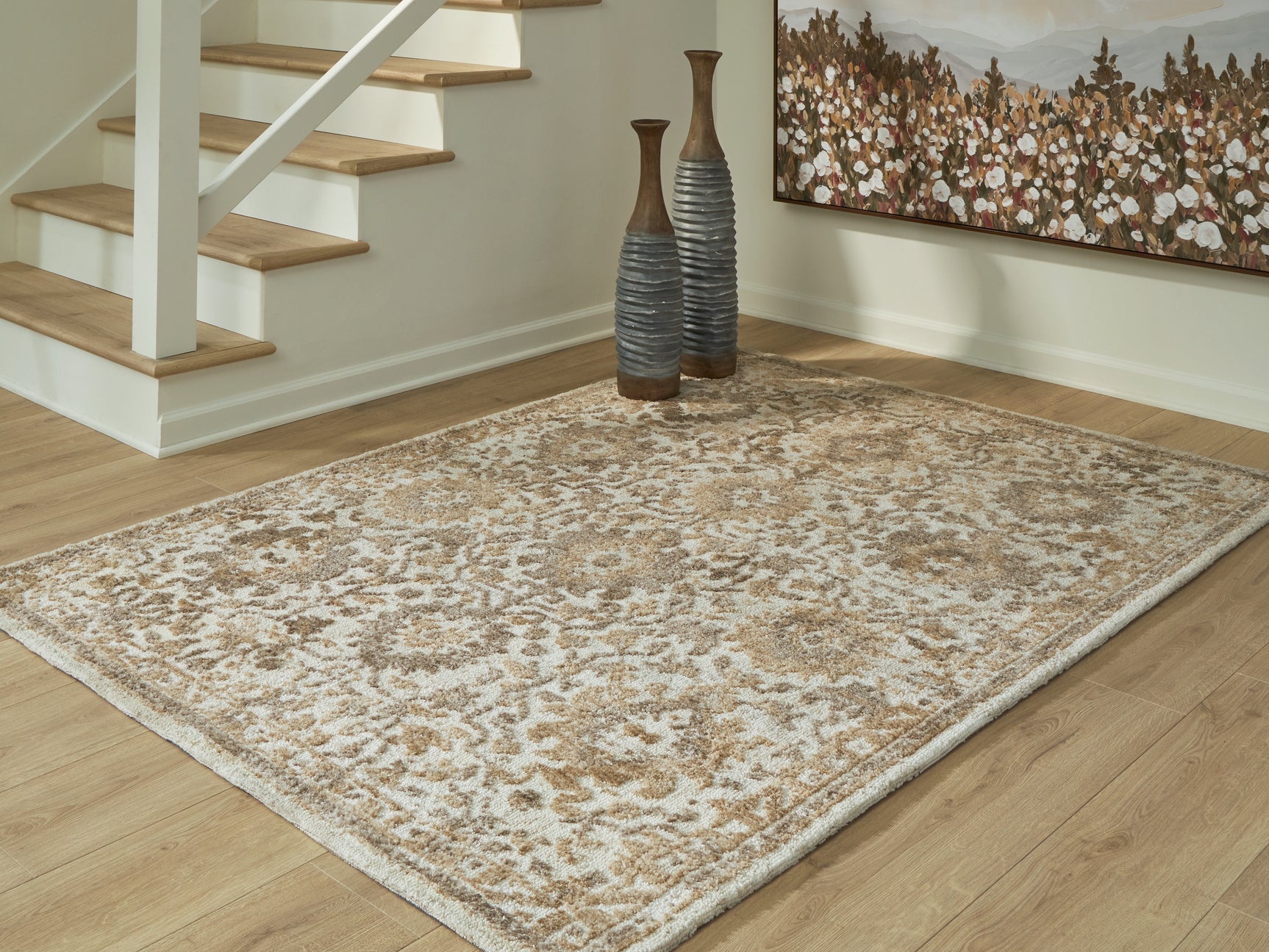 Sableridge Ivory/Taupe/Camel Medium Rug - Ornate Home