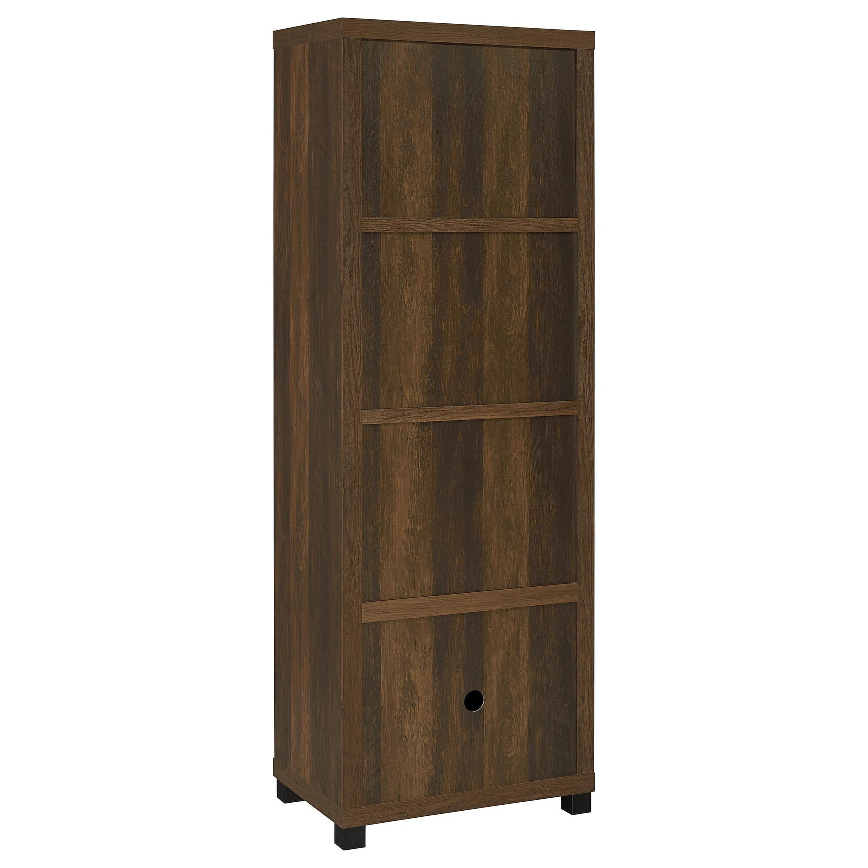 Sachin Dark Pine 3-shelf Engineered Wood Media Tower - Ornate Home