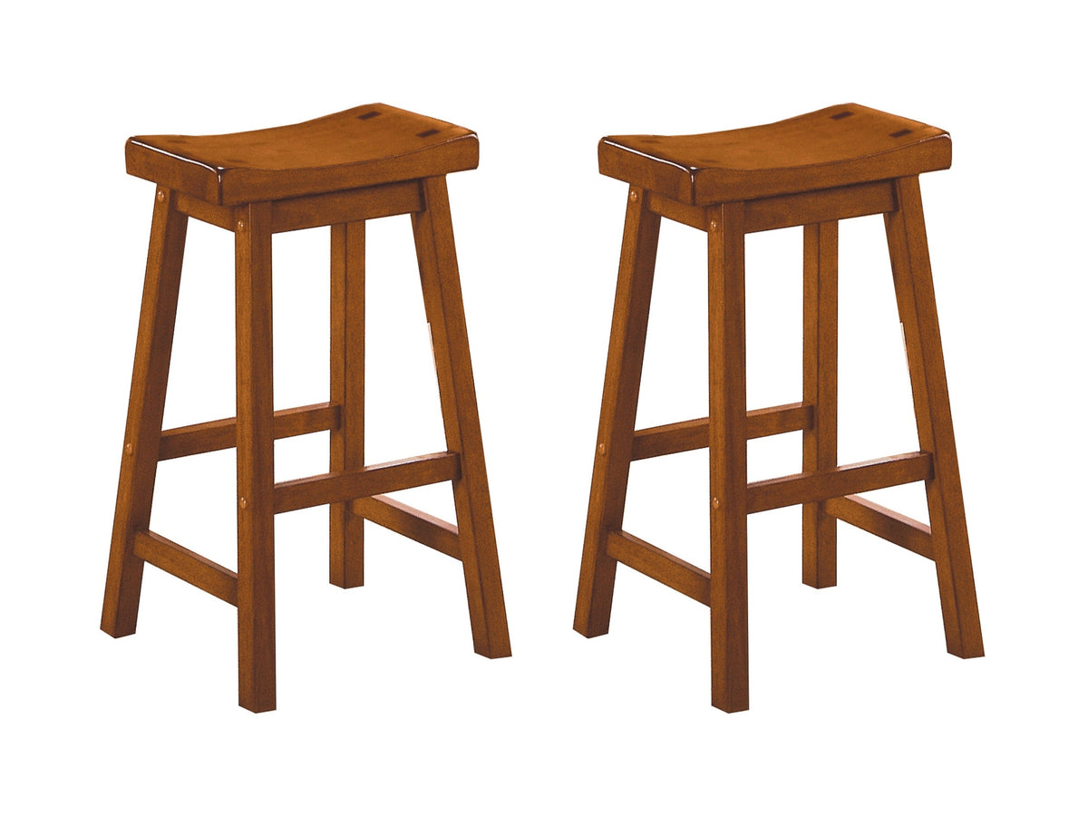 Saddleback Oak Pub Height Stool - Ornate Home