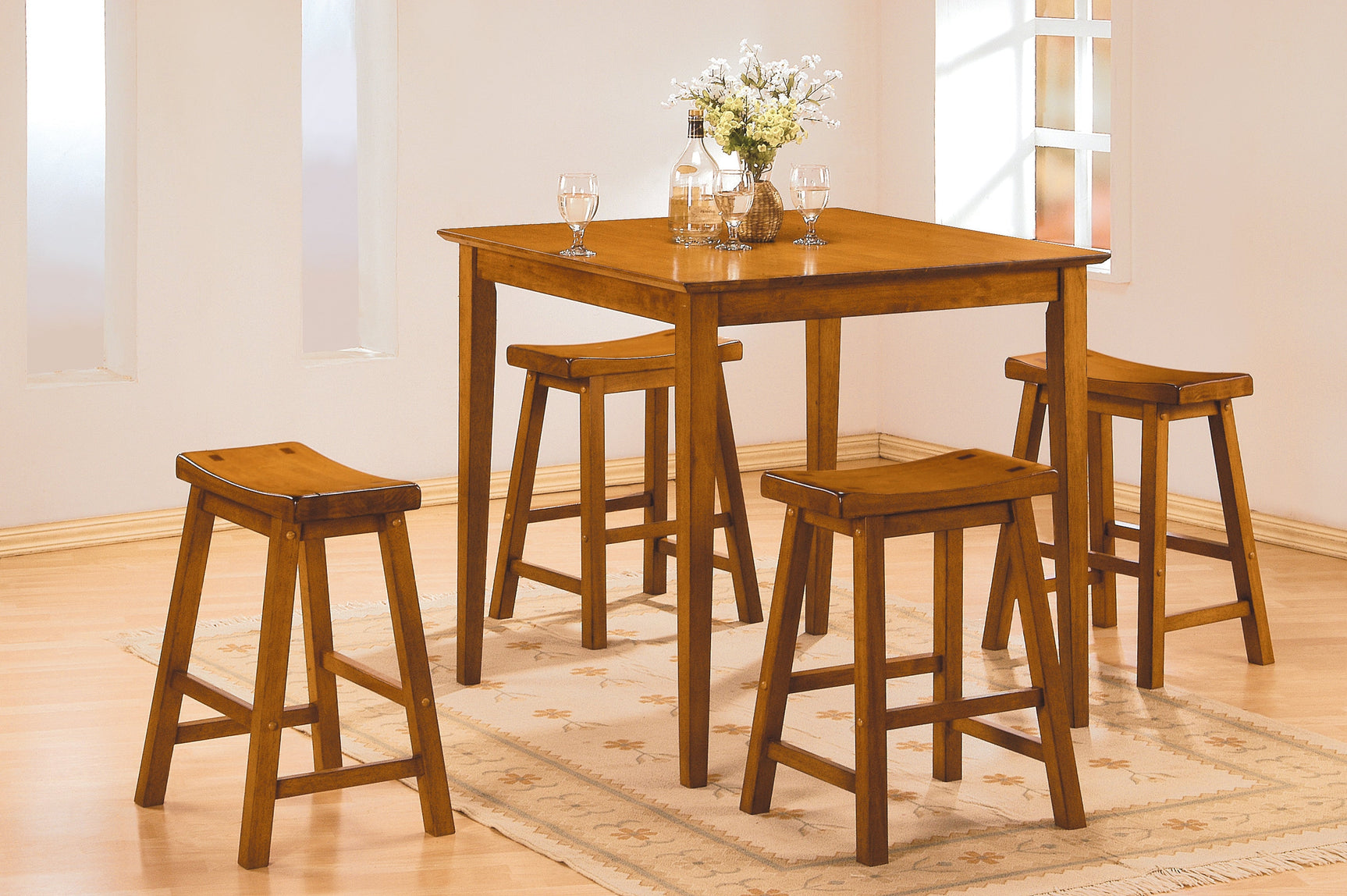 Saddleback Oak Pub Height Stool - Ornate Home