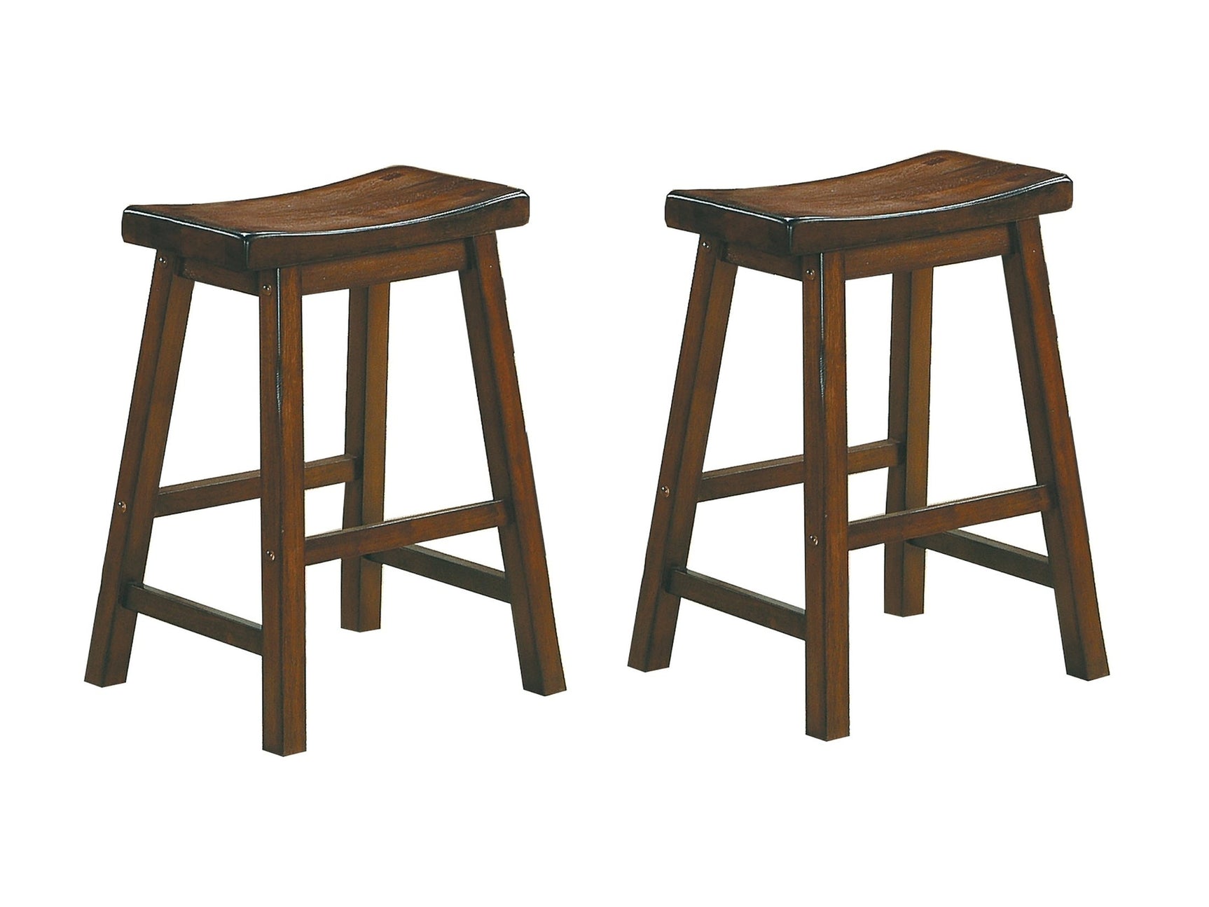 Saddleback Warm Cherry Counter Height Stool (Set of 2) - Ornate Home