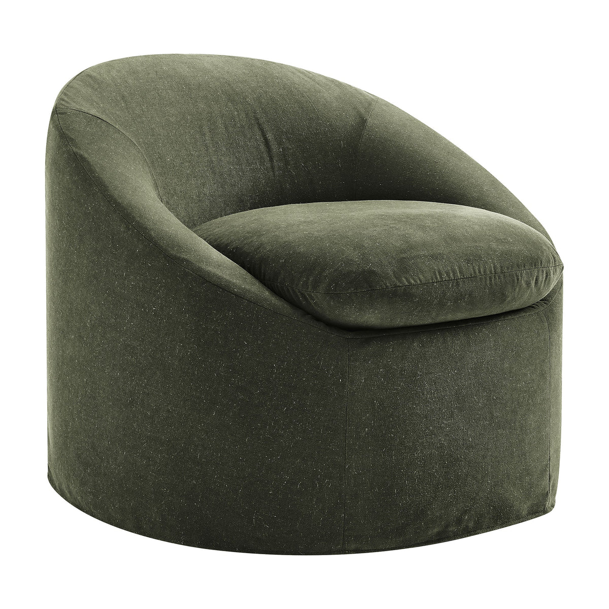 Sadie Sage Slipcovered Linen-Blend Round Accent Chair - Ornate Home