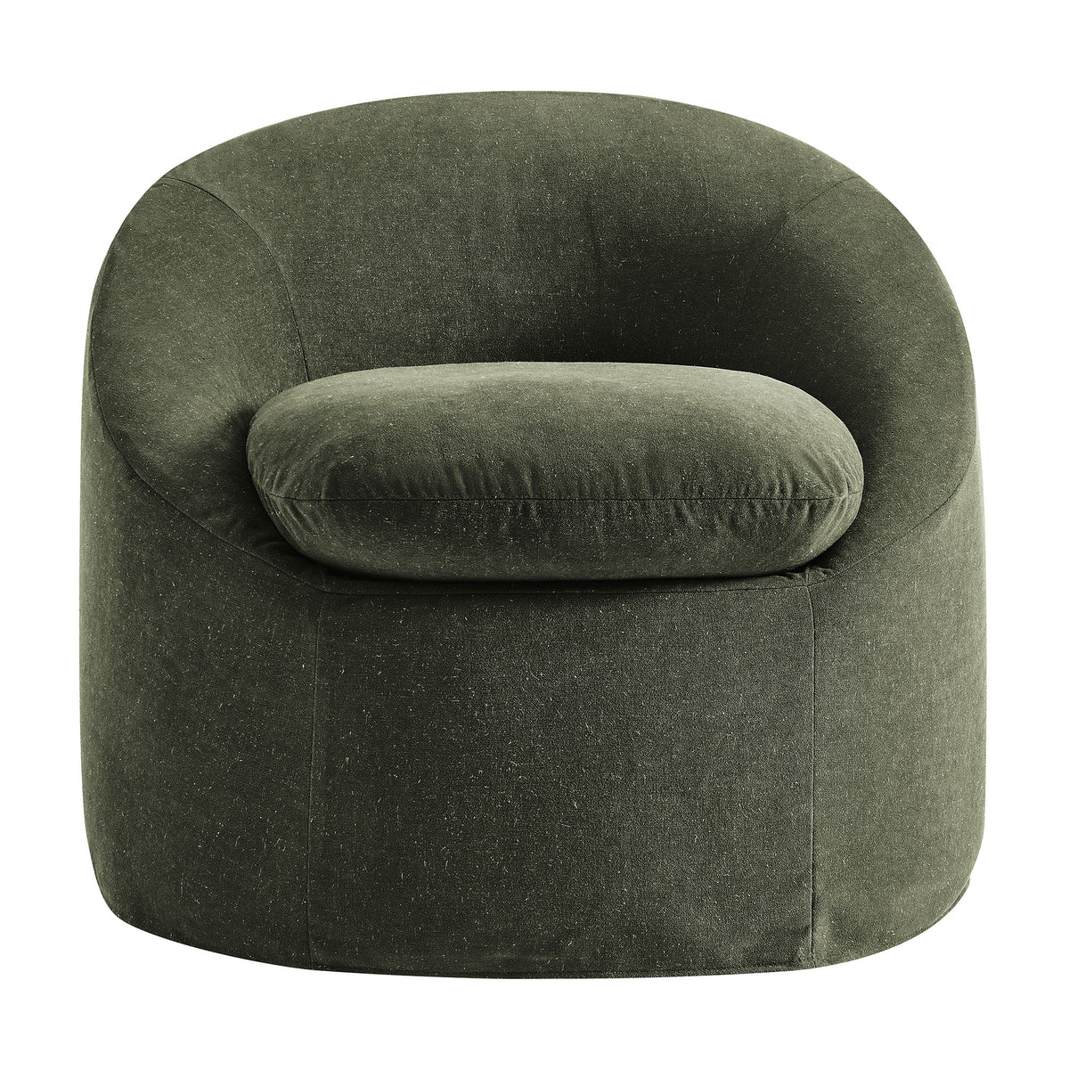 Sadie Sage Slipcovered Linen-Blend Round Accent Chair - Ornate Home