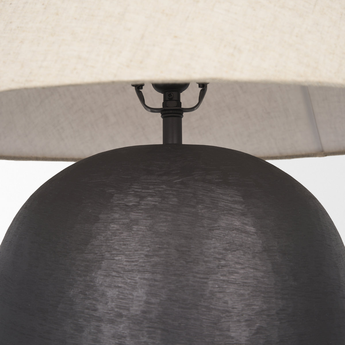 Sadiyah Black/Beige Brushed Metal Table Lamp