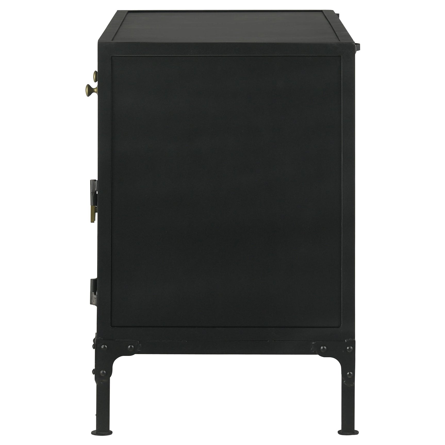 Sadler Matte Black 2-drawer Metal Accent Storage Cabinet - Ornate Home