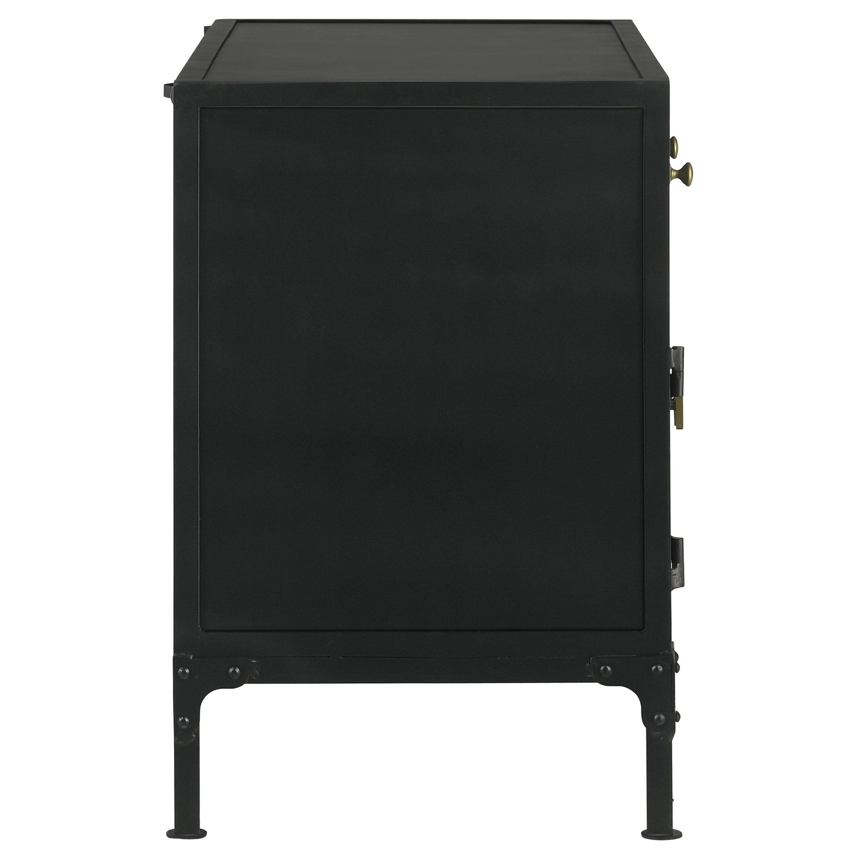Sadler Matte Black 2-drawer Metal Accent Storage Cabinet - Ornate Home
